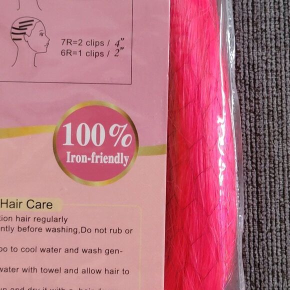 COPY - COPY - Sarla Full Head Party Highlights Clip on in Hair Extensions Pink … main image 6